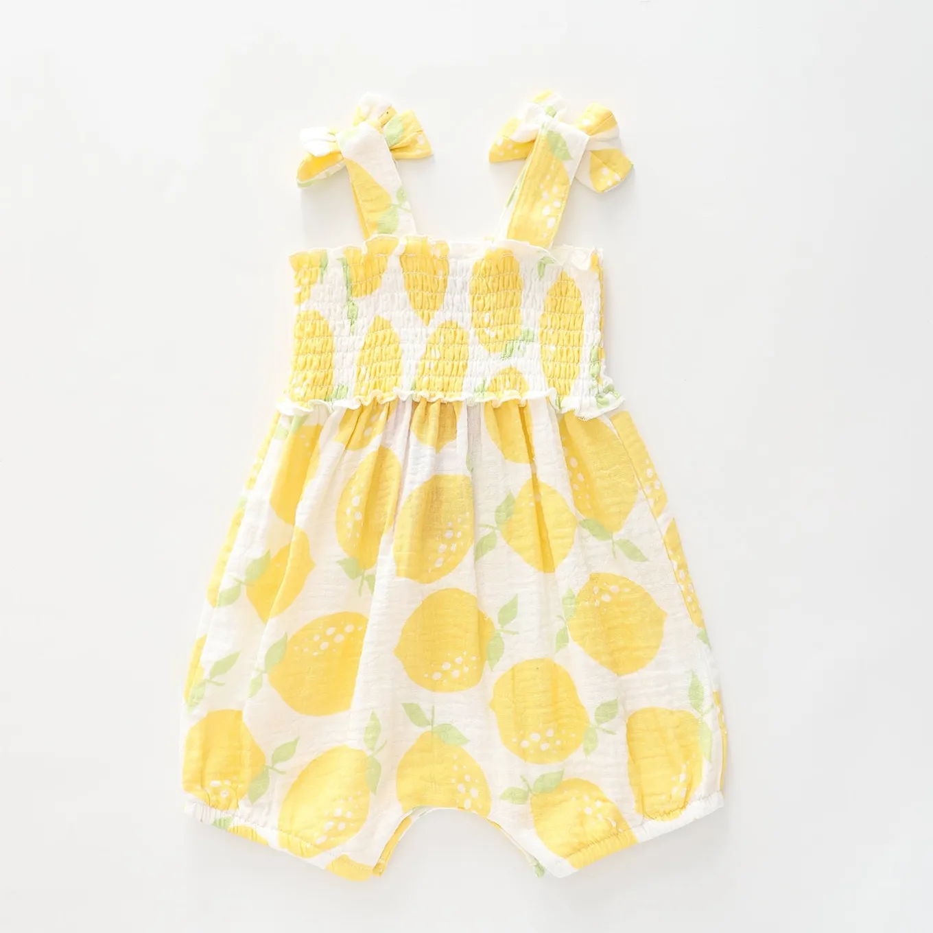 Lemon Cheesecloth Romper