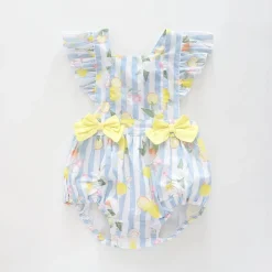 Lemonade Pastel Blue Striped Sunsuit