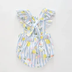 Lemonade Pastel Blue Striped Sunsuit
