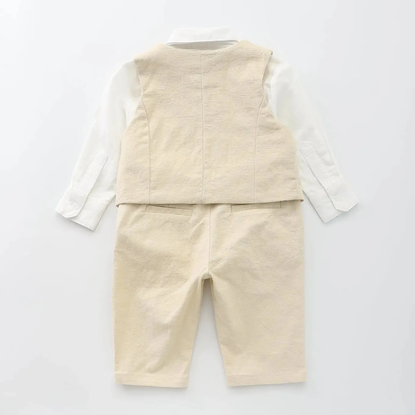 LINEN SUIT 4P 4X0-0 SAND