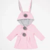 Little Bunny Pink Hooded Coat - Toddler Girl