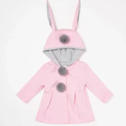 Little Bunny Pink Hooded Coat - Toddler Girl