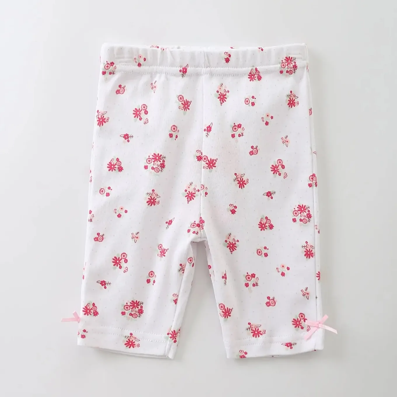 Little Dear Floral Print Girls Capri Length Baby Tights