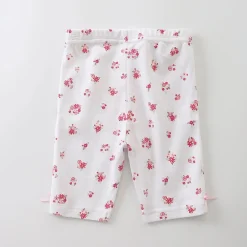 Little Dear Floral Print Girls Capri Length Baby Tights