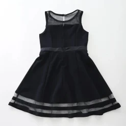 Little Miss Dark Navy Panelled Dress