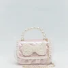 Mini Pink Faux Pearl Quilted Handbag
