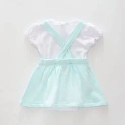 Mint Cheesecloth Pinafore Set