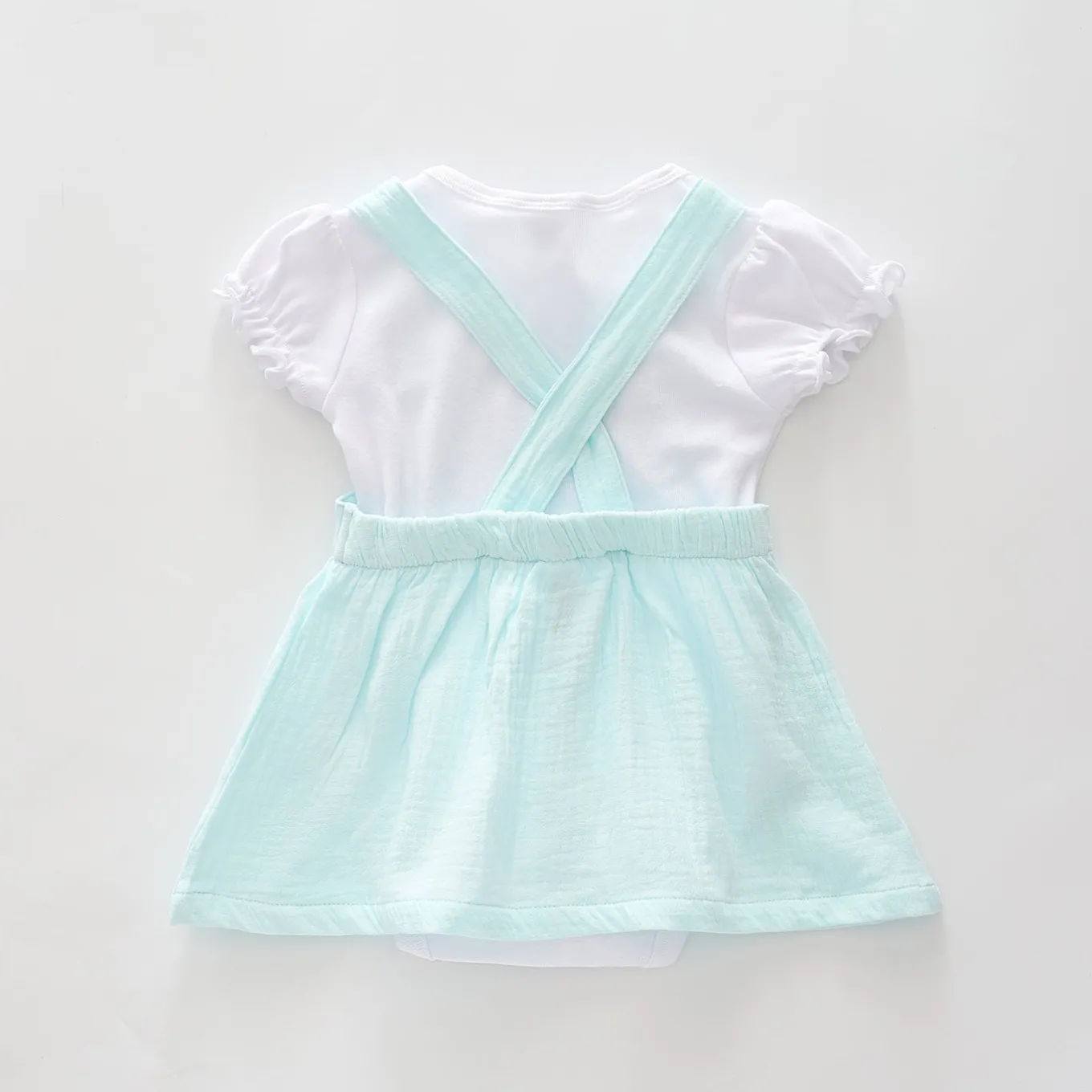 Mint Cheesecloth Pinafore Set