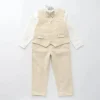 MSIB4172 Toddler Boy Beach Linen 3 Piece Suit