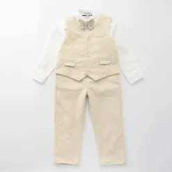 MSIB4172 Toddler Boy Beach Linen 3 Piece Suit