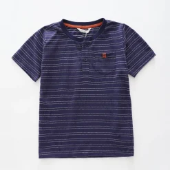 Navy Blue Henley Tee