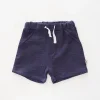 Navy Cheesecloth Shorts