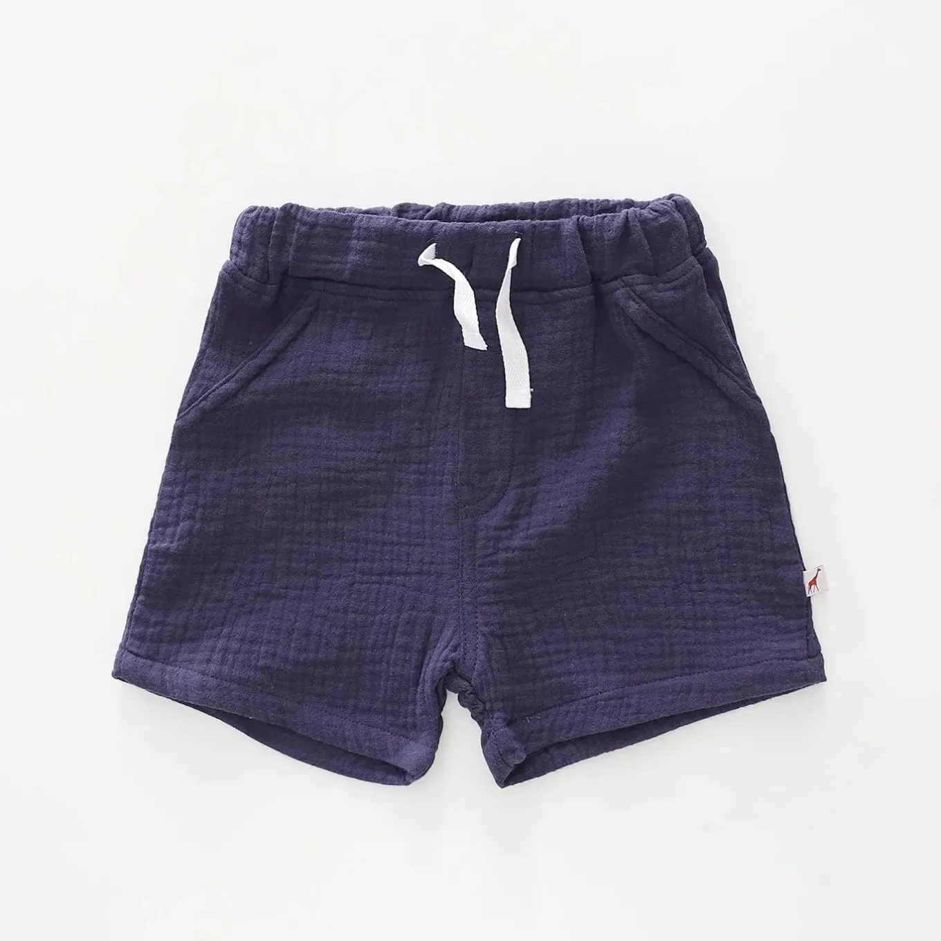 Navy Cheesecloth Shorts