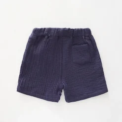Navy Cheesecloth Shorts