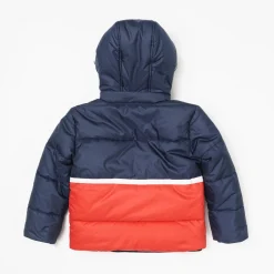 Navy Red Hooded Puffer Jacket - Toddler Boy