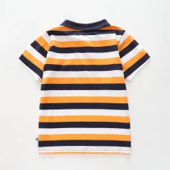 Orange Stripe Polo Tee
