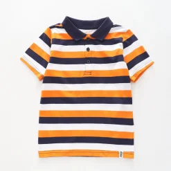 Orange Striped Polo Shirt
