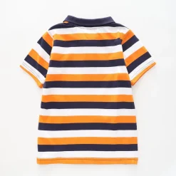 Orange Striped Polo Shirt