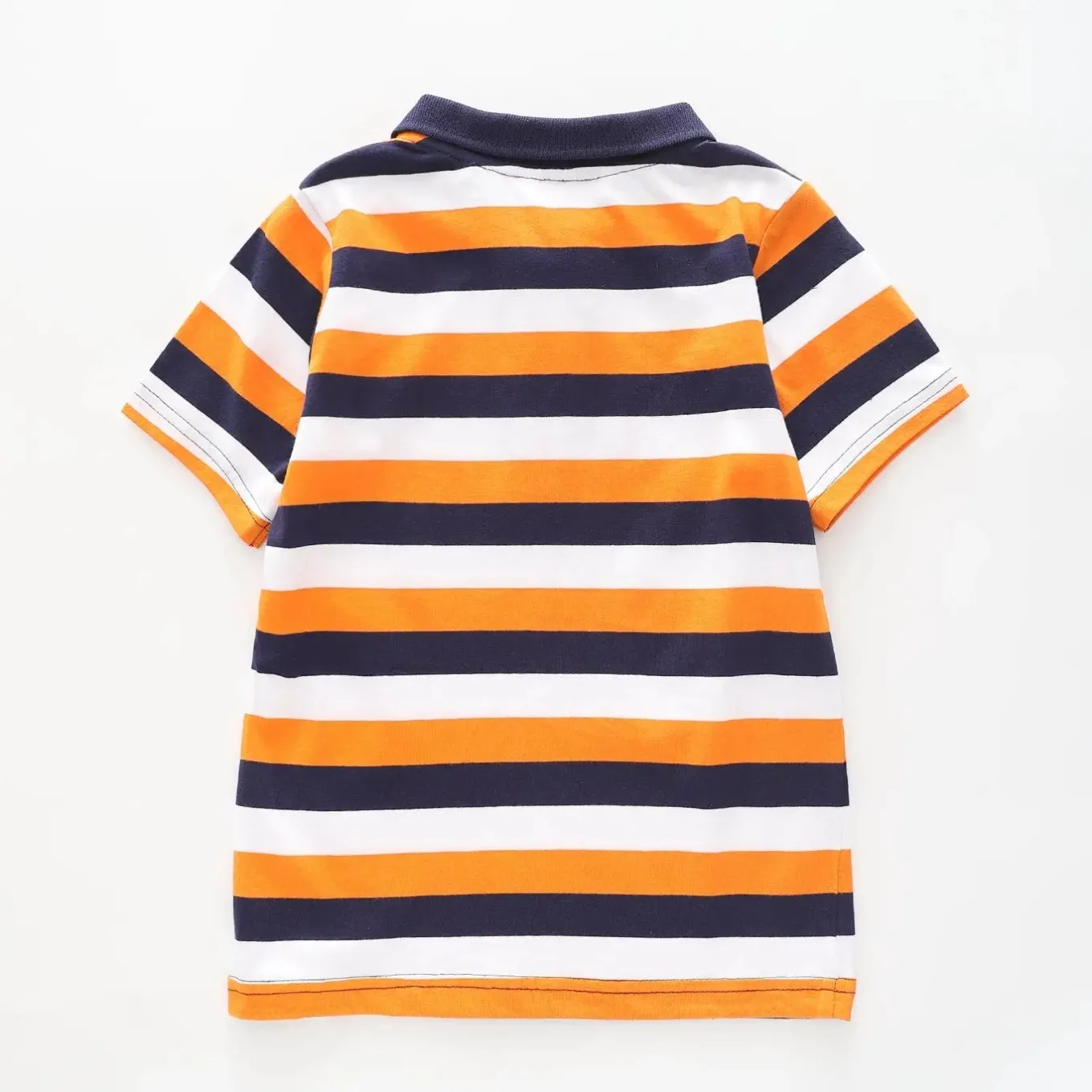 Orange Striped Polo Shirt