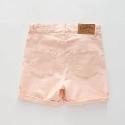 Pastel Peach Denim Shorts