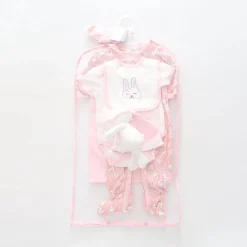7pc cotton interlock baby gift set Cute bunny print