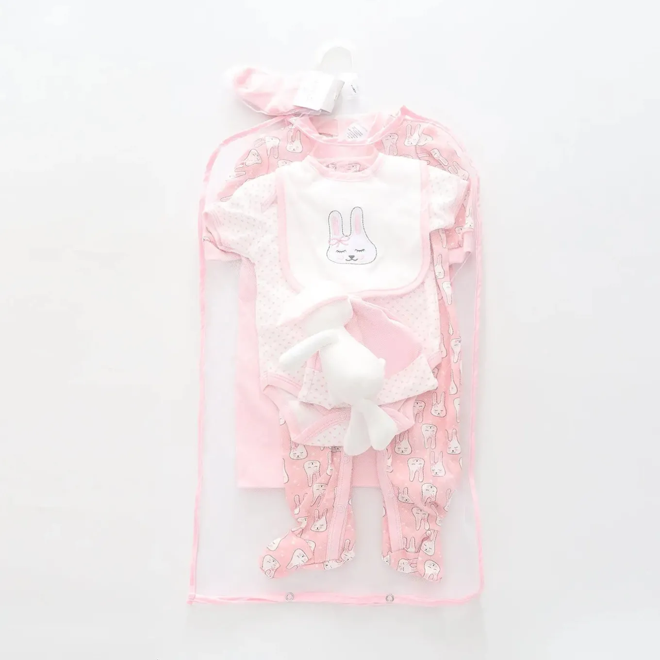 7pc cotton interlock baby gift set Cute bunny print
