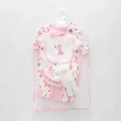 7pc cotton interlock baby gift set Cute fairy princess unicorn and frog print