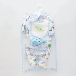 7pc cotton interlock baby gift set Cute dino print