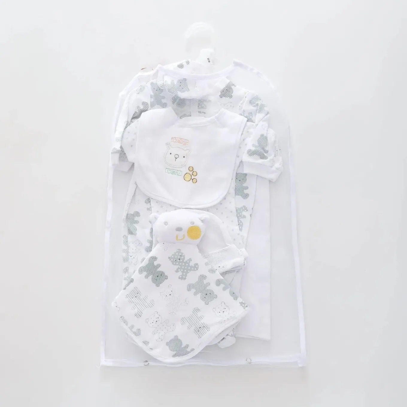 7pc cotton interlock baby gift set Cute bear print