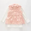 Peach Woven Vest Set
