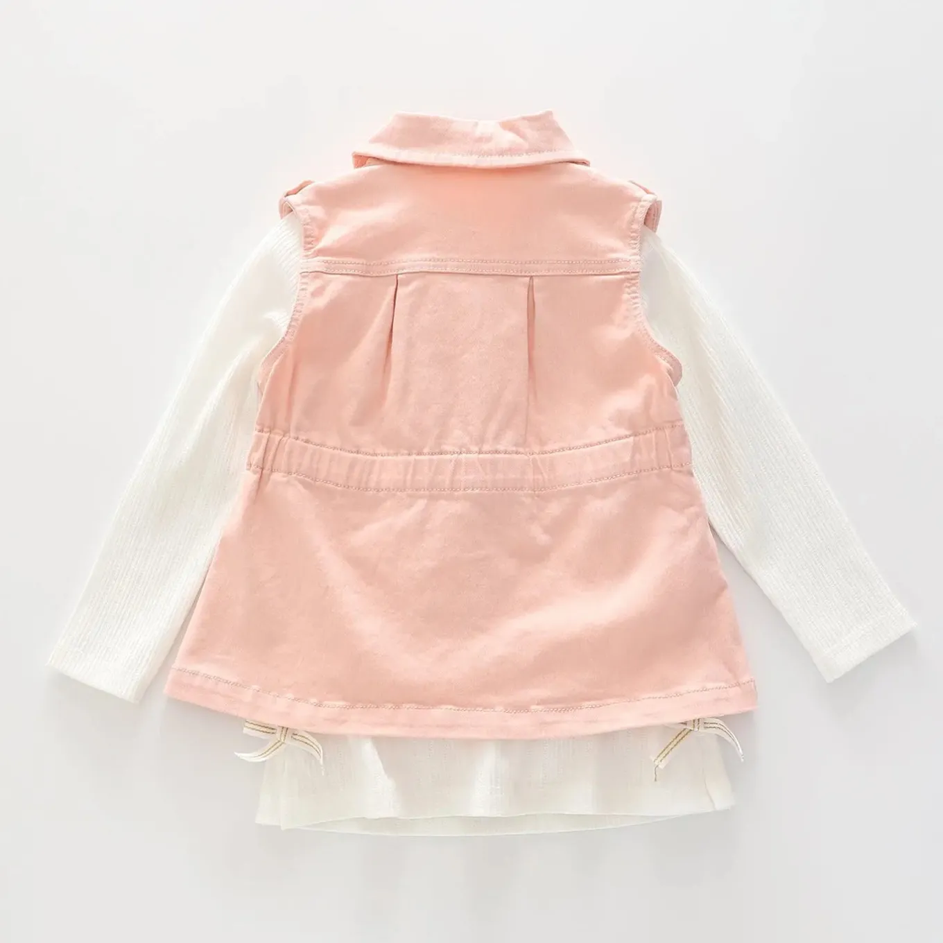 Peach Woven Vest Set