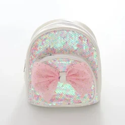 Pearl White Back Pack with Iridescent Multi Coloured Sequin
