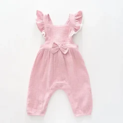 Pink Cheesecloth Romper