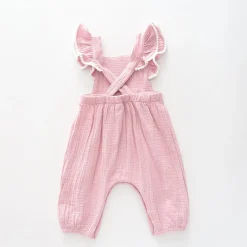Pink Cheesecloth Romper