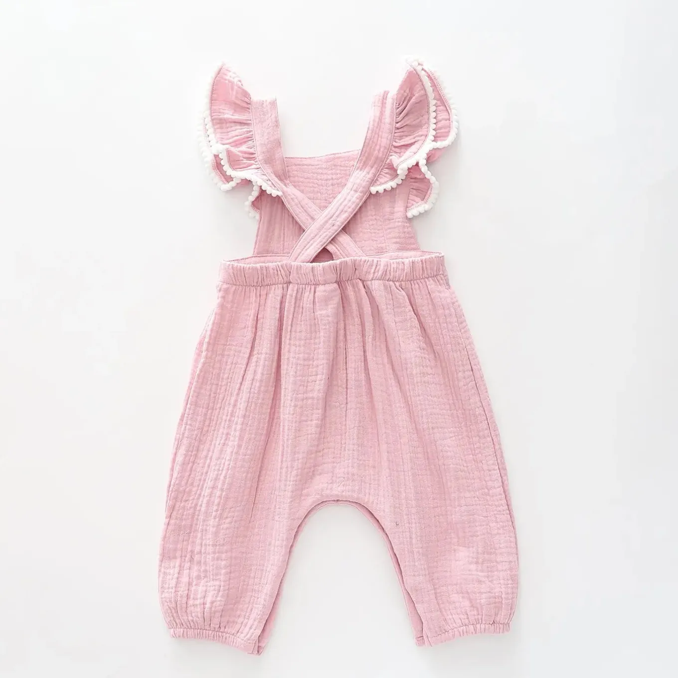 Pink Cheesecloth Romper