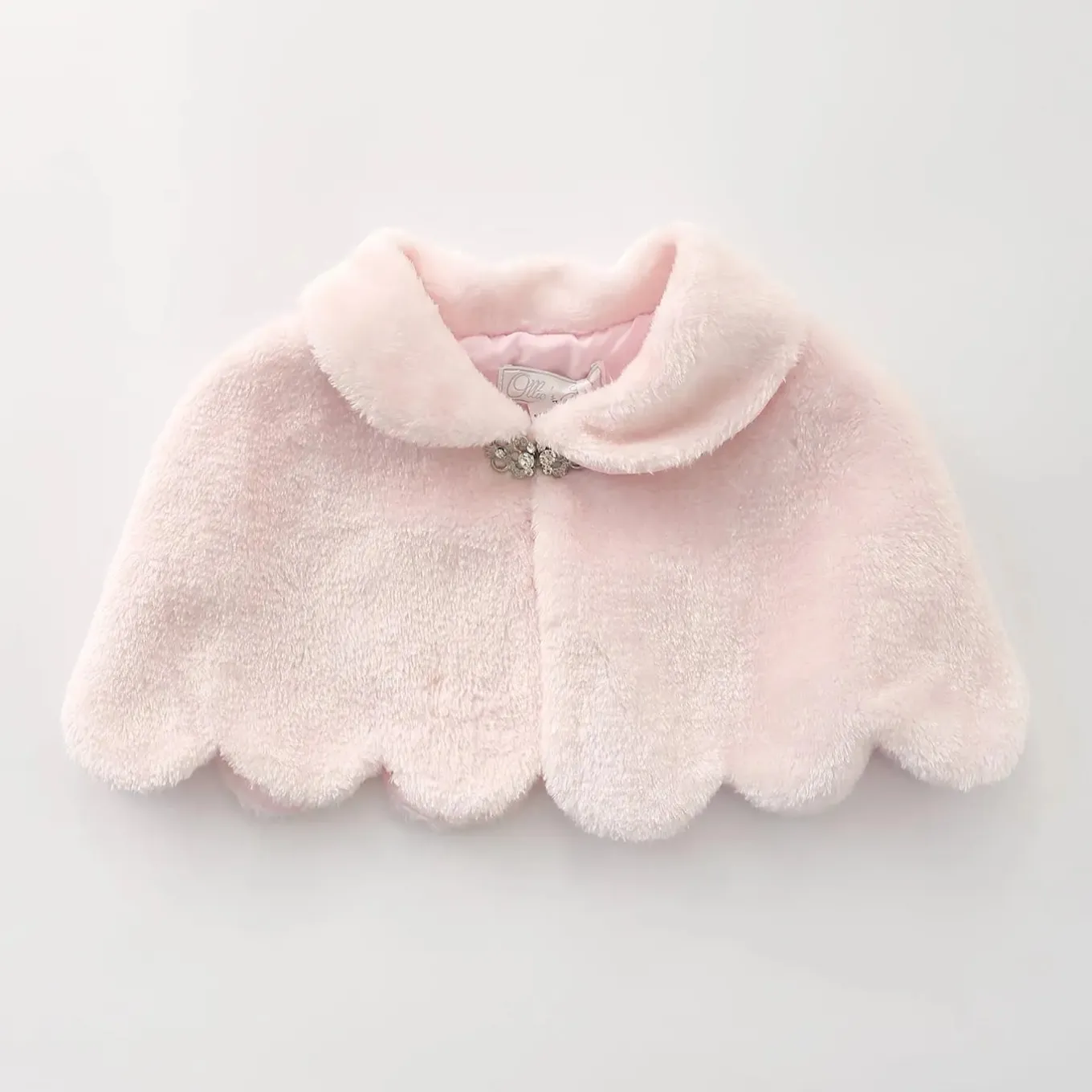 Pink Faux Fur Stole Cape