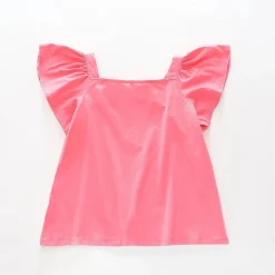 Pink Flutter Sleeve Top