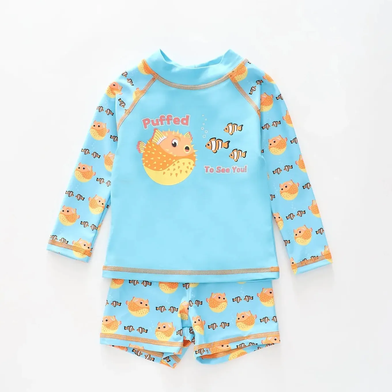 Puffer Fish Print Swim Set