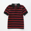 Red Stripes, Boys Polo Shirt