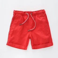Red Woven Shorts