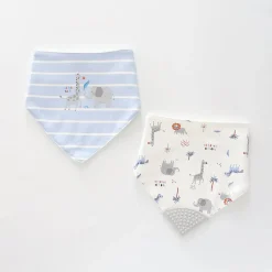 Safari Blues 2pc Bandana Bib Set
