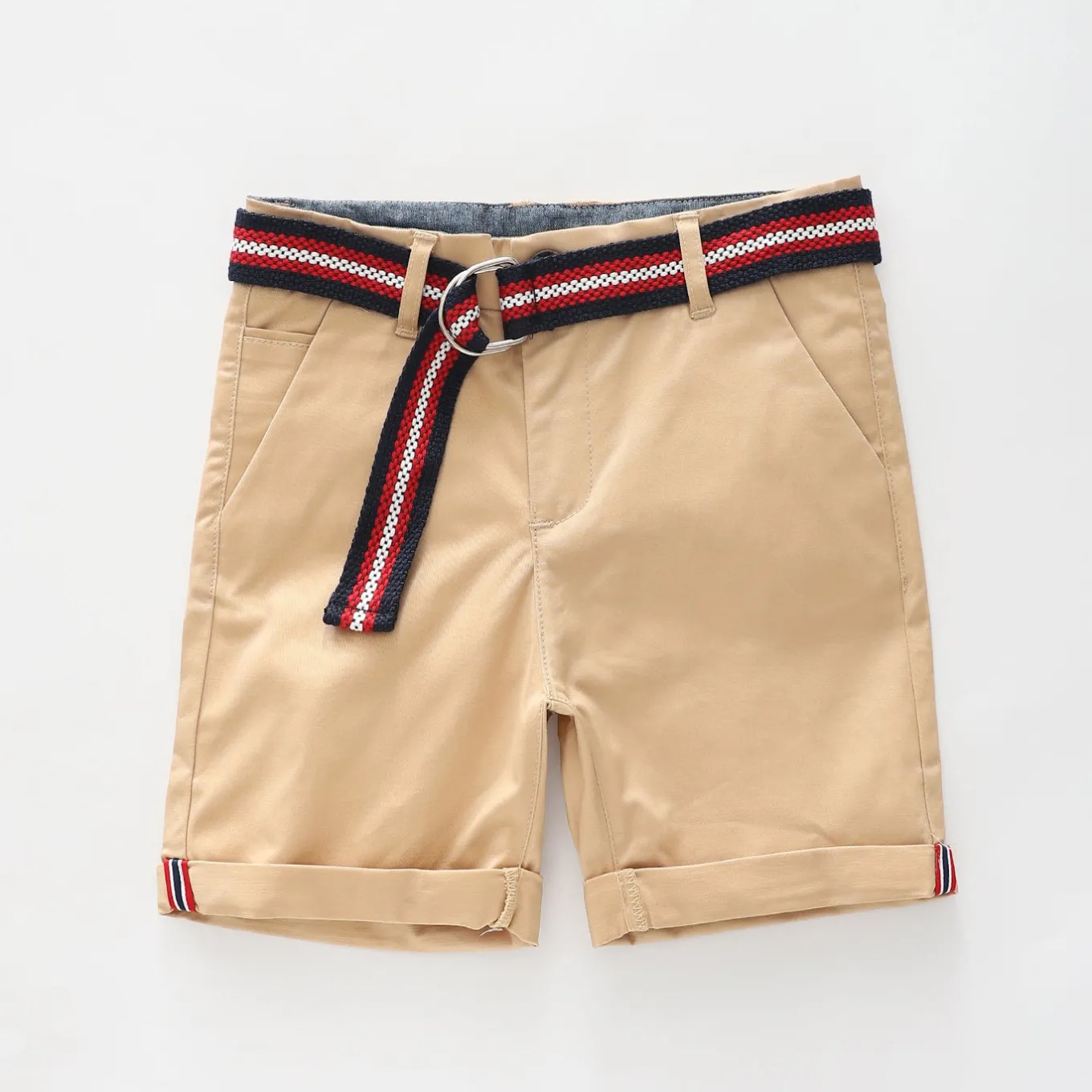 Tan Belted Chino Shorts