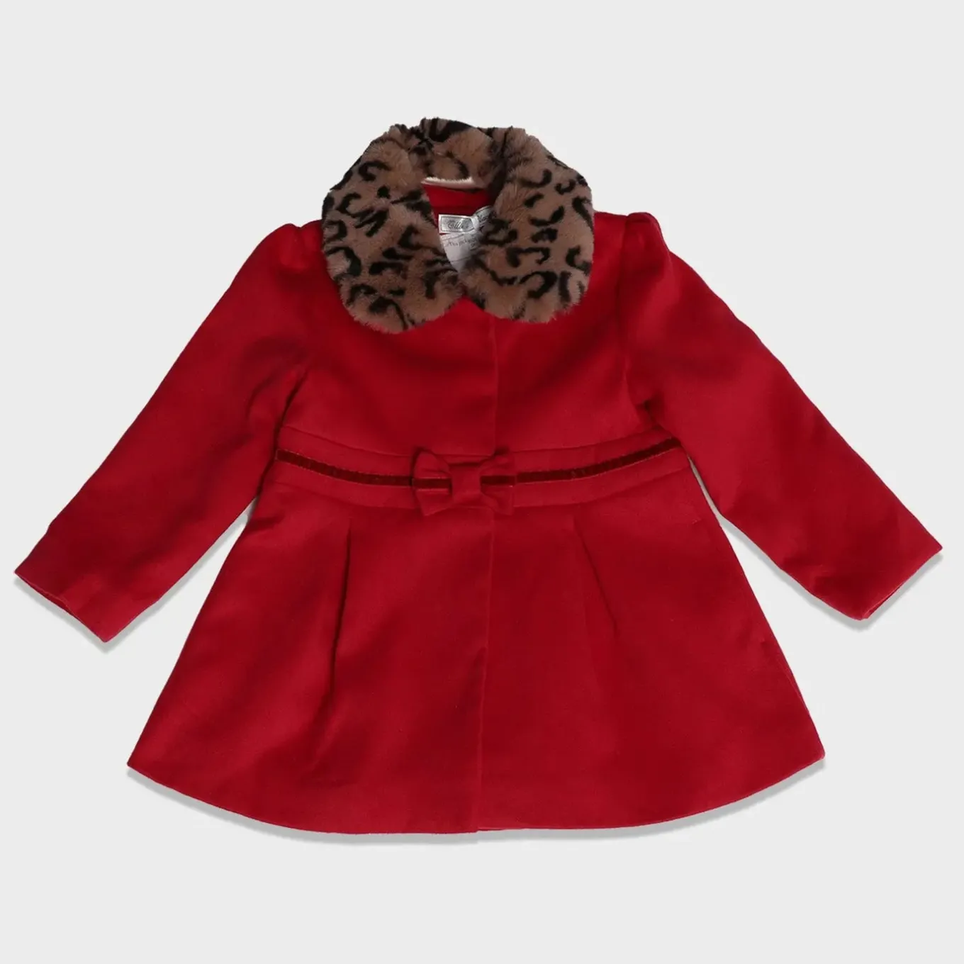 Tiffany Red Jacket with Faux Fur Collar - Toddler Girl