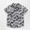 Tropical Print Collared Shirt