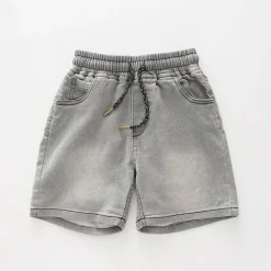 Washed Grey Denim Shorts