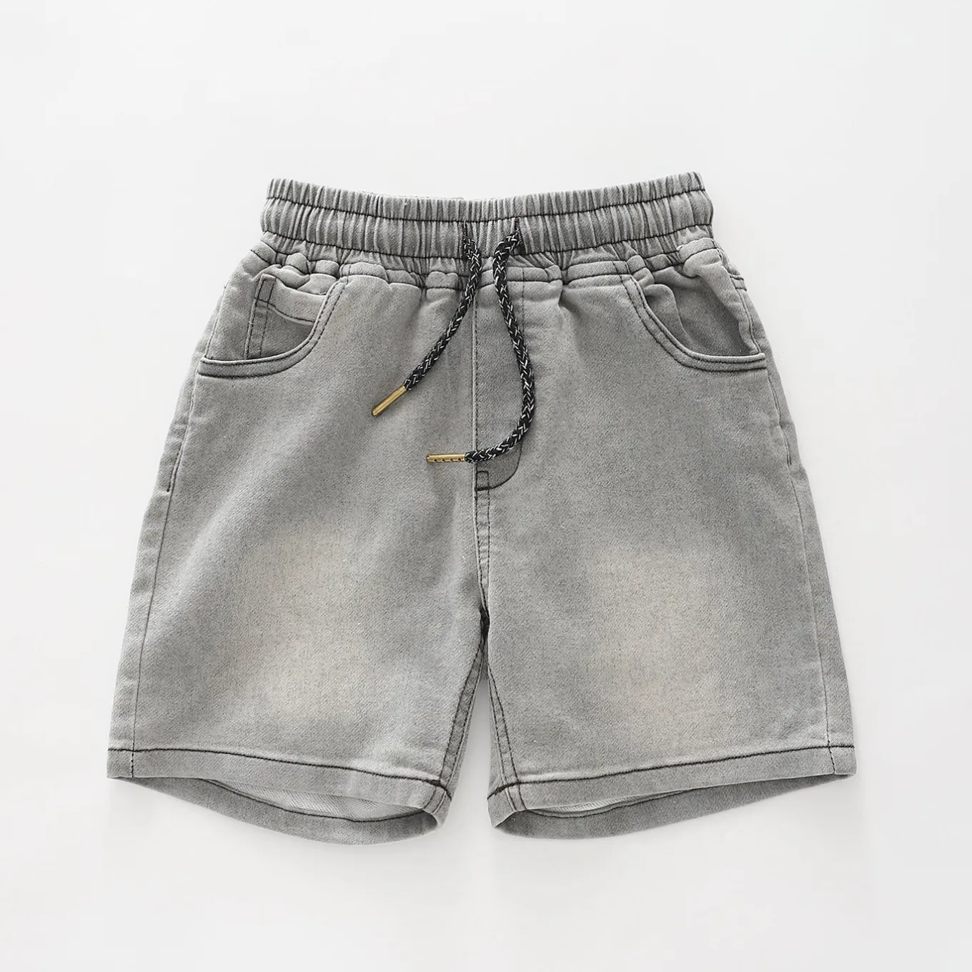Washed Grey Denim Shorts