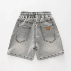 Washed Grey Denim Shorts