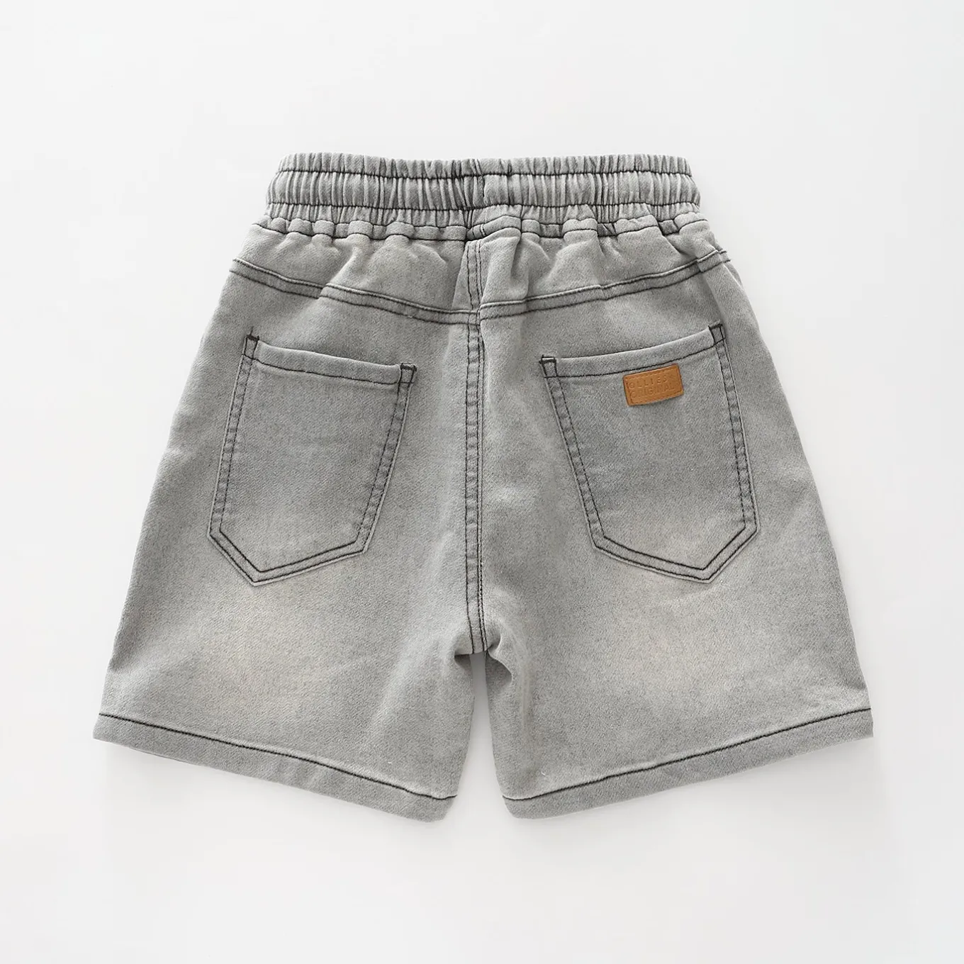 Washed Grey Denim Shorts