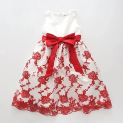 White and Red Lace Dress