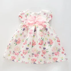 White Pink Floral Dress